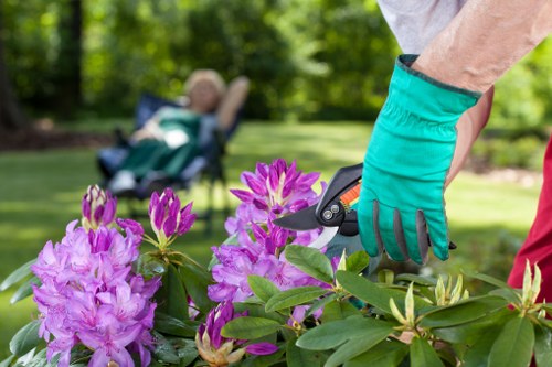 Local landscapers preparing a garden space in Cricklewood for new features