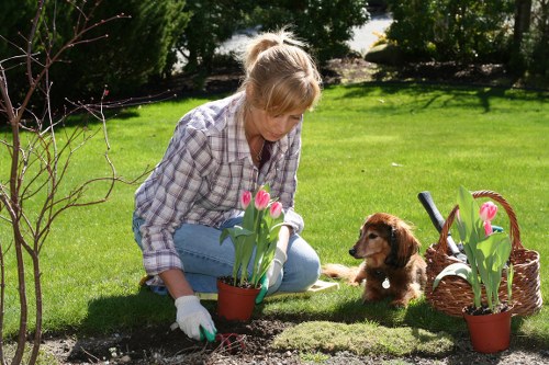 Encrypted online payment screen for landscaping services